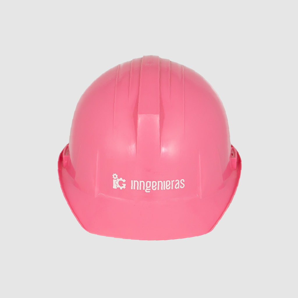 Casco de protección rosa pastel