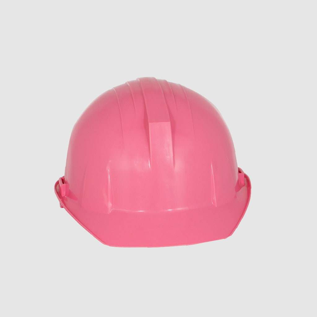 Casco de protección rosa pastel