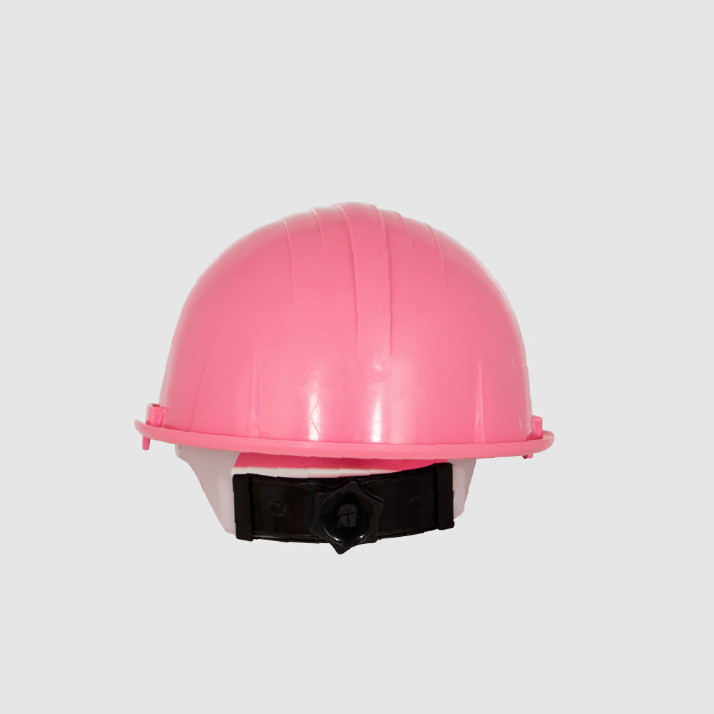 Casco de protección rosa pastel