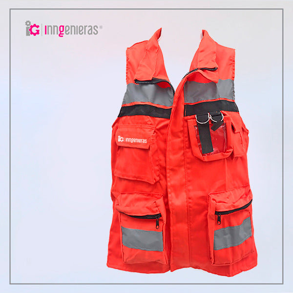 Chaleco De Brigadista Estilo Slim – Anaranjado