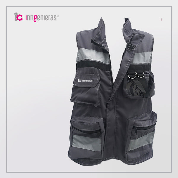Chaleco De Brigadista Estilo Slim – Gris oxford