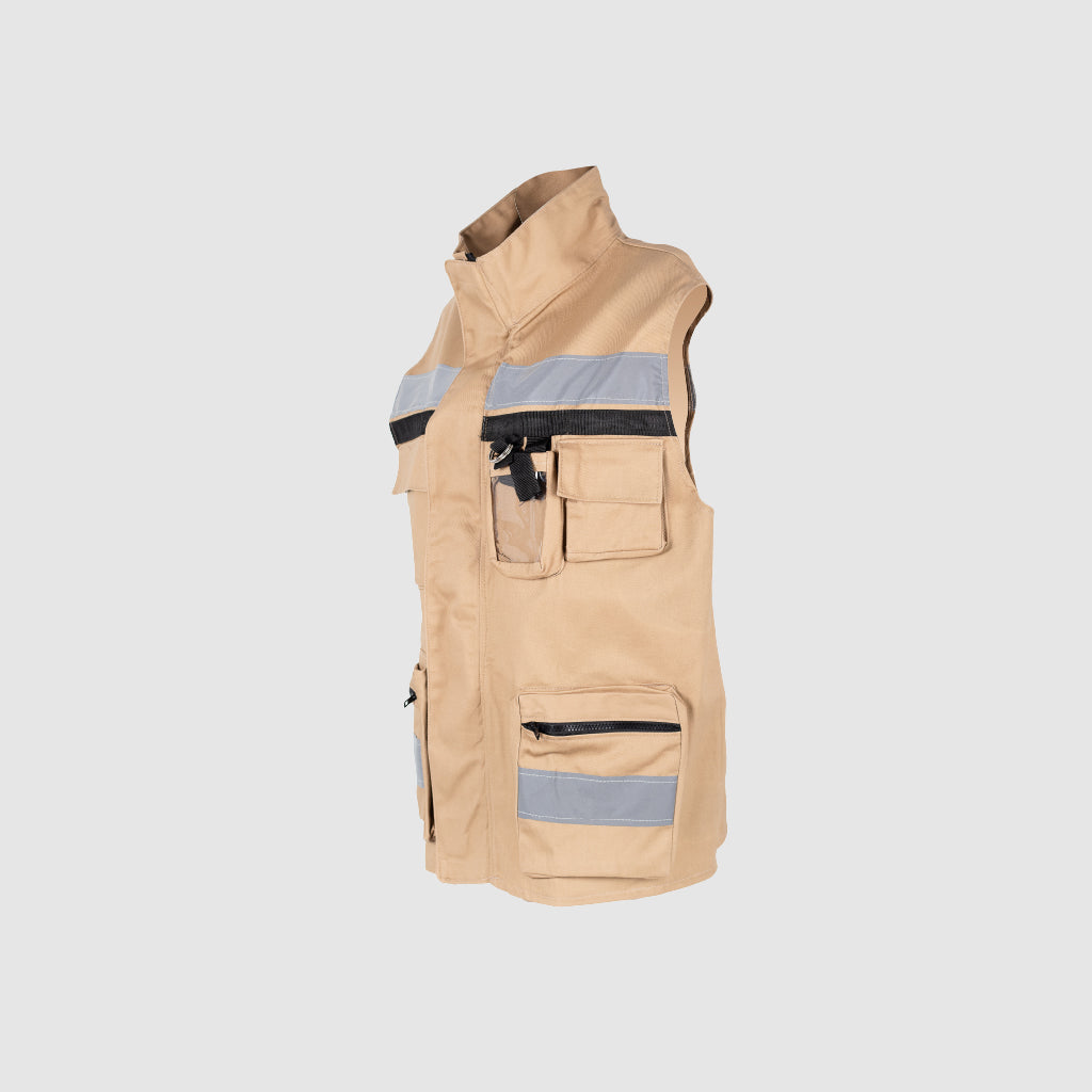 Chaleco De Brigadista Estilo Slim – Beige