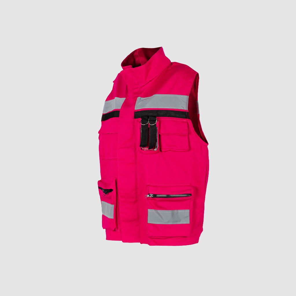 Chaleco De Brigadista Estilo Slim – Rosa mexicano